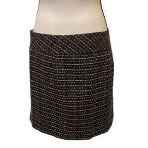LOFT Ann Taylor Tweed Miniskirt black White 8P